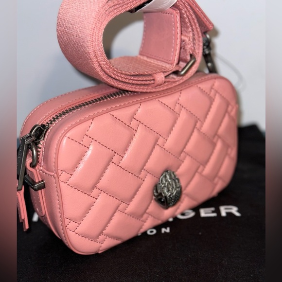 Kurt Geiger London Small Kensington Quilted Pink Leather Camera Bag - Picture 2 of 12